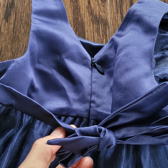 American Princess Royal Blue Layed Diaper Cover Dress White Embroidered Details - Picture 11 of 15